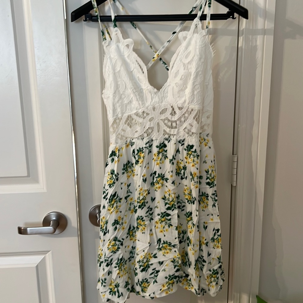Floral and lace dress